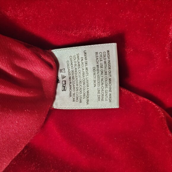 George brand Short sleeve red velour dress with sequined belt (size L 10-12) - Picture 4 of 10